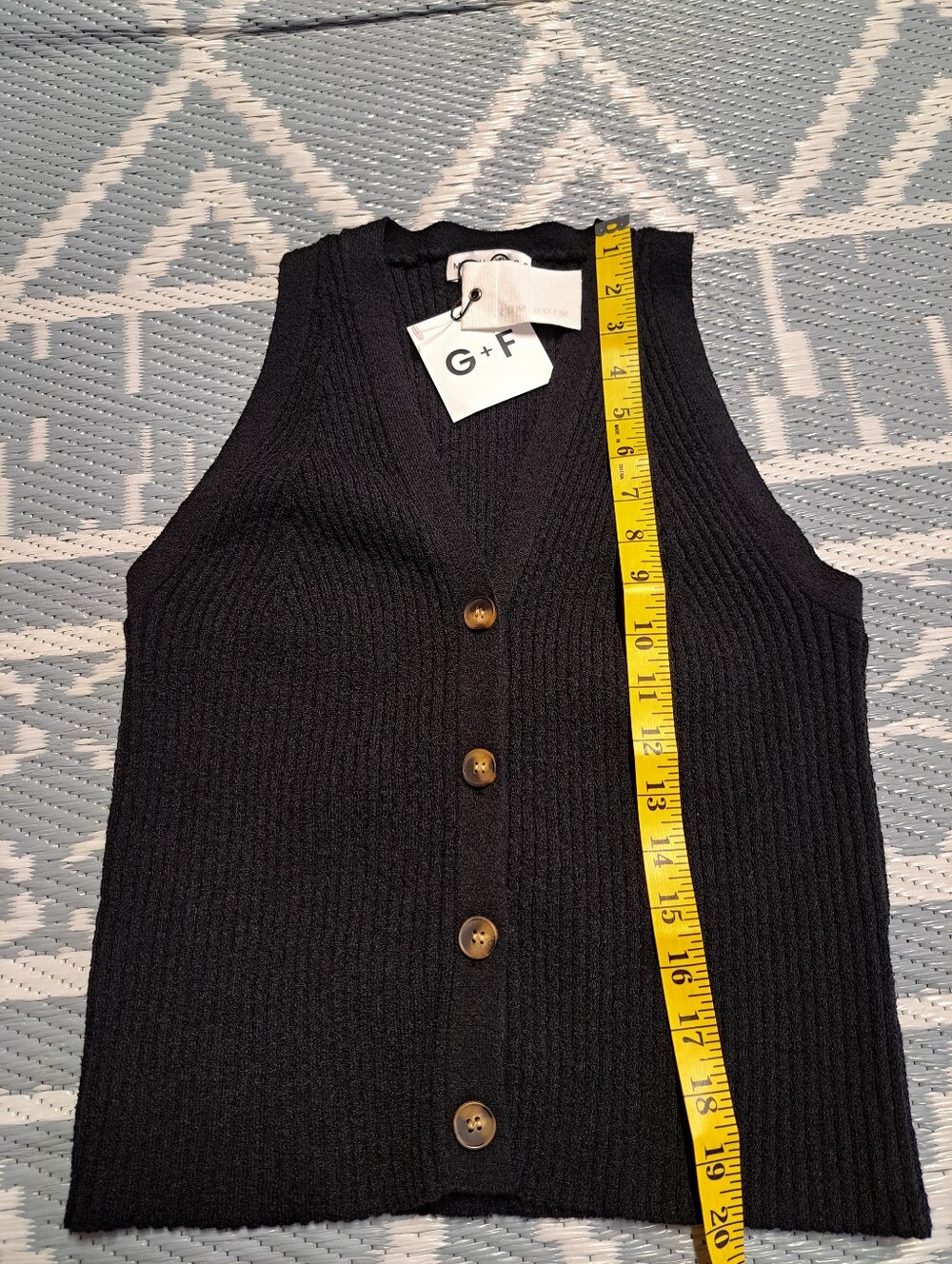 Miou Muse Button Ribbed Knit Top - Picture 11 of 11